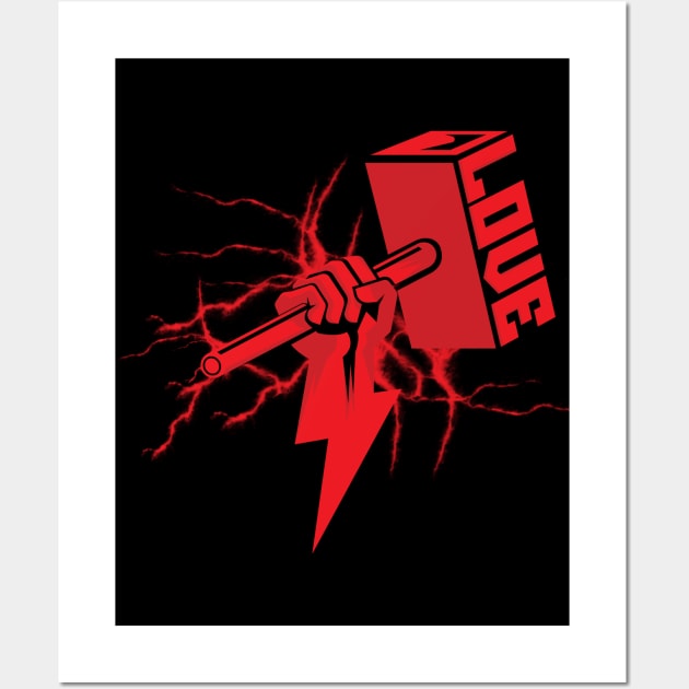 Love in Thunder Hand Wall Art by UB design